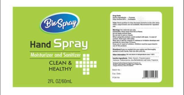 Bio Spray Hand Sanitizer 60ML/500ML Spray Anti Septik