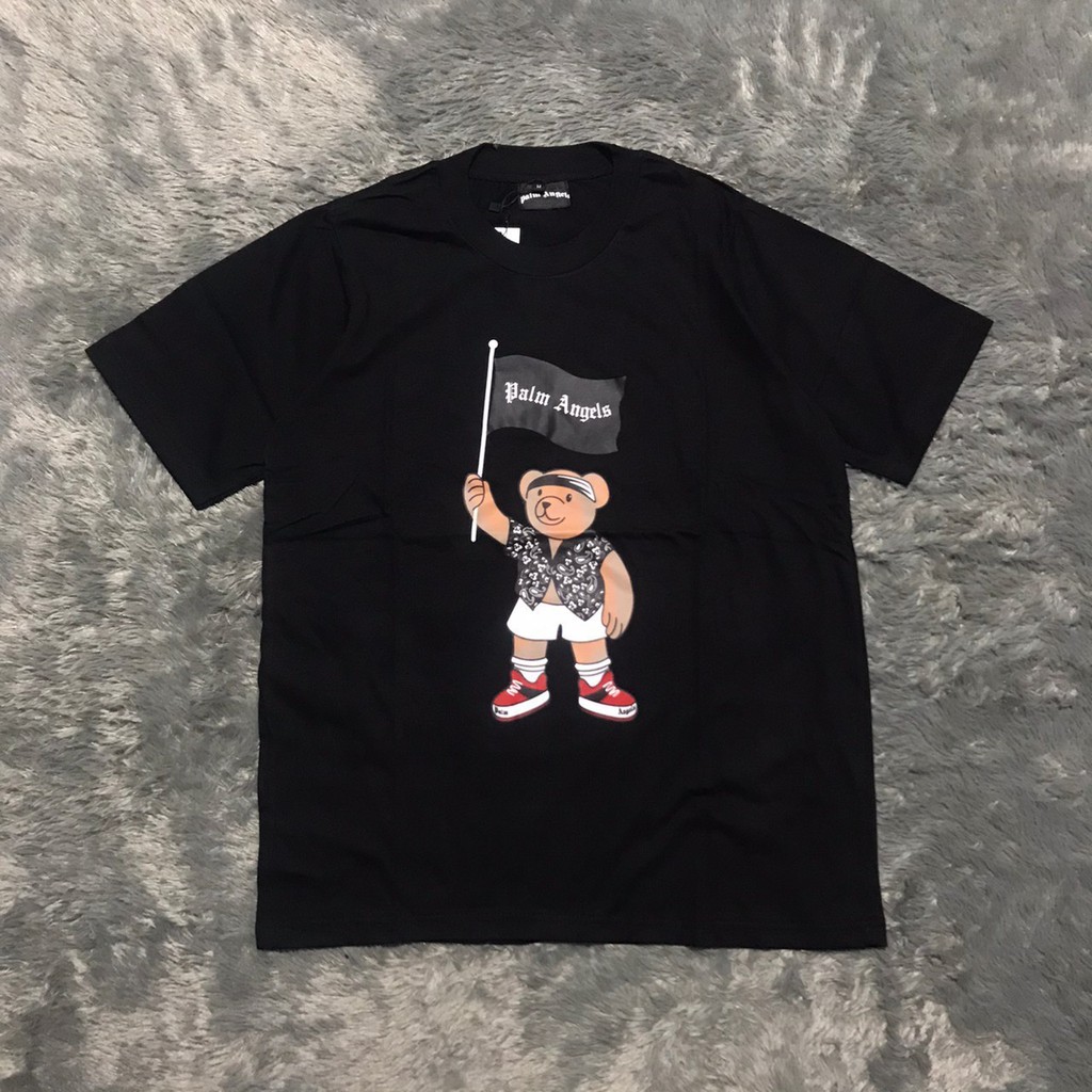 KAOS TSHIRT PALM ANGELS PIRATE BEAR LOOSE HIGH MIRROR QUALITY TERLARIS