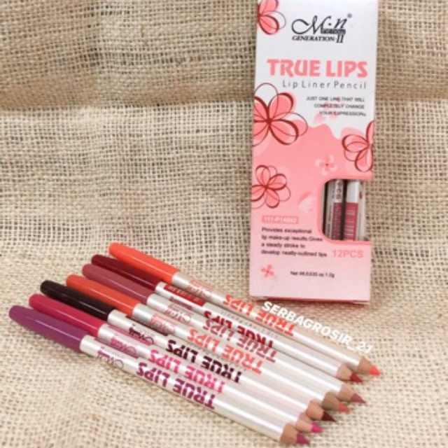 [6PCS/LUSINAN] TRUE LIPS LIP LINER PENSIL MN GENERATION II