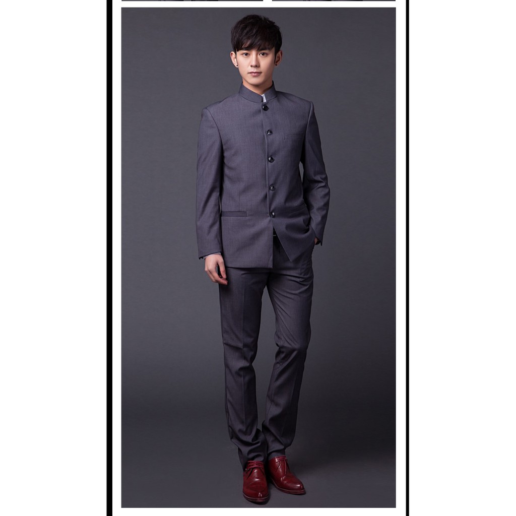 SETELAN BLAZER PRIA SLIMFIT NEW KIYOSHI DARK GREY 2IN1 INCLUDE CELANA BAHAN HIGH TWIST LEBIH HEMAT