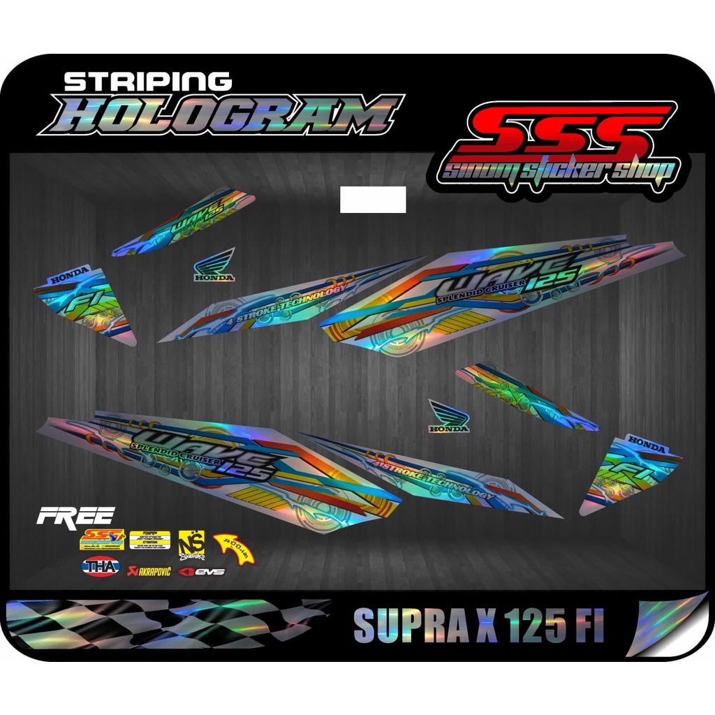 Striping Hologram Variasi Supra X 125 Injeksi Wave Ungkel