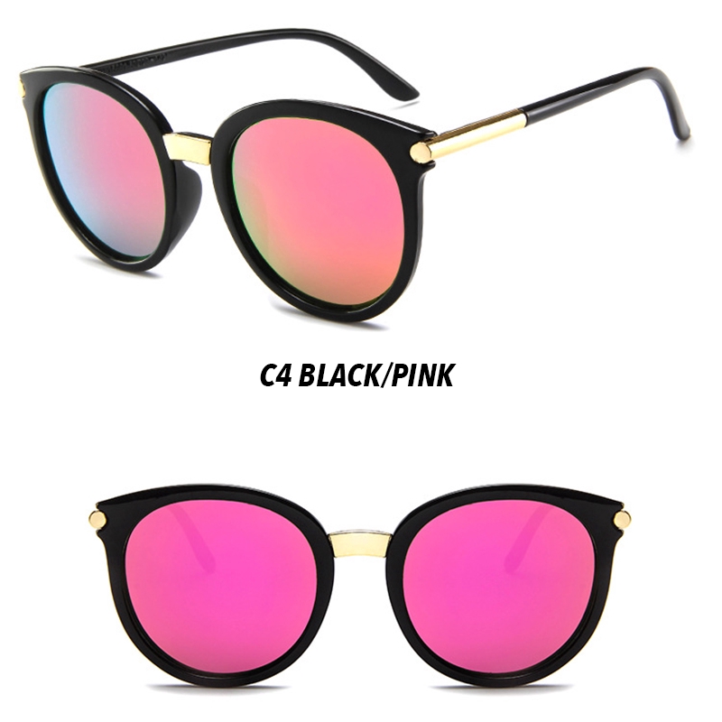 (YUZHU) Bayar di Tempat Korean Fashion Mata Kucing Wanita Kacamata Hitam Bulat Sunglasses