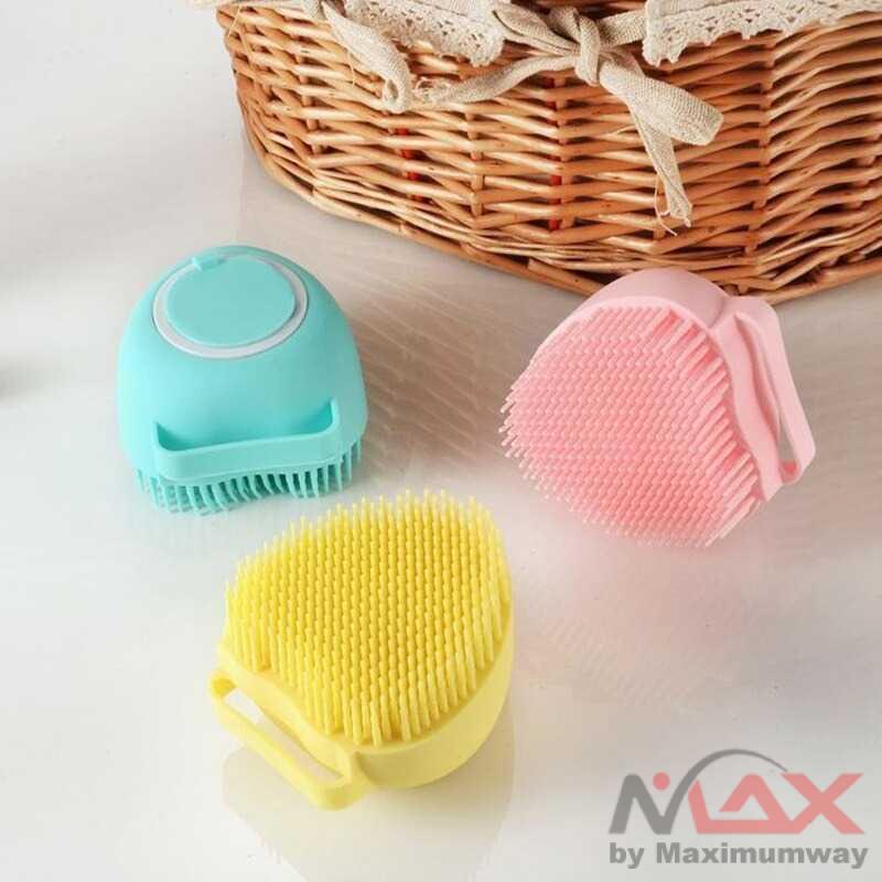 Spons Mandi / Sikat Badan Silikon / Shower brush / Sikat Mandi Silikon Dispenser portable Bath Brush With Hook Soft Silicone Baby Showers Cleaning Mud Dirt Remover Massage Back Scrub Showers Bubble Non-toxic Brushes