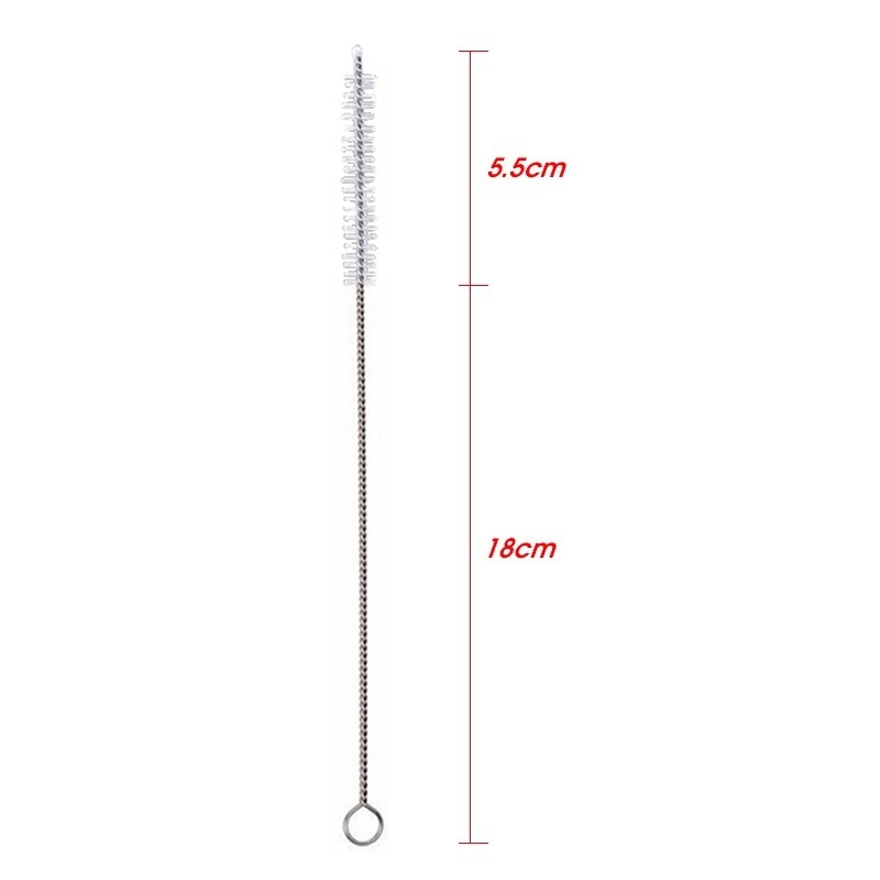 1pc Sikat Pembersih Sedotan Reusable Bahan Stainless Steel