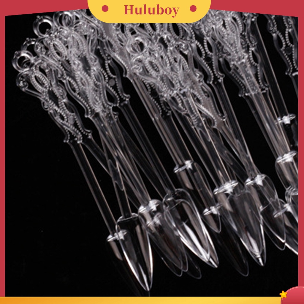 Huluboy Huluboy♡ 24pcs / Set Kuku Palsu Transparan Adjustable Untuk Latihan Nail Art / Manicure