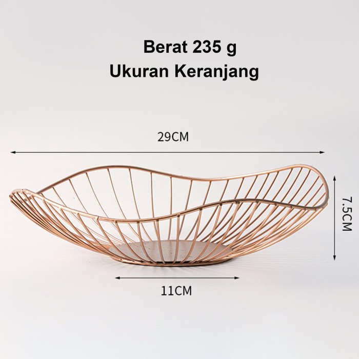 Tempat Keranjang Buah Besi Nordic Metal Fruit Basket Small Size