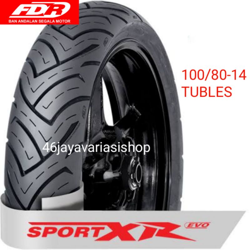BAN LUAR TUBLES FDR SPORT XR EVO RING 14 UKURAN 100/80-14 BAN MATIC ORIGINAL FDR 100 80 14