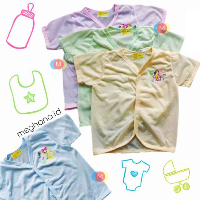 TERMURAH!!! BAJU BAYI SMILE LENGAN PENDEK MOTIF BEAR HALUS DAN LEMBUT COTTON