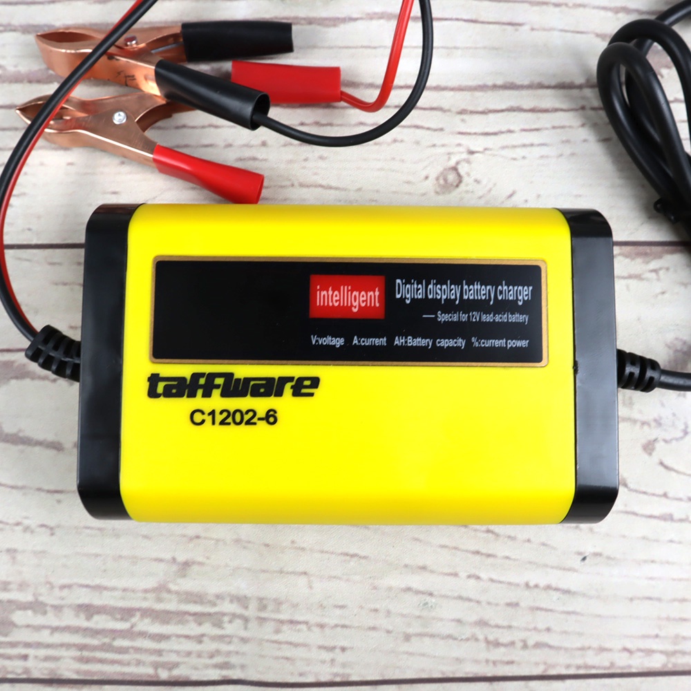 Taffware Charger Baterai Aki Mobil Motor LCD Display 13.8V 2A - C1202-6 - Yellow