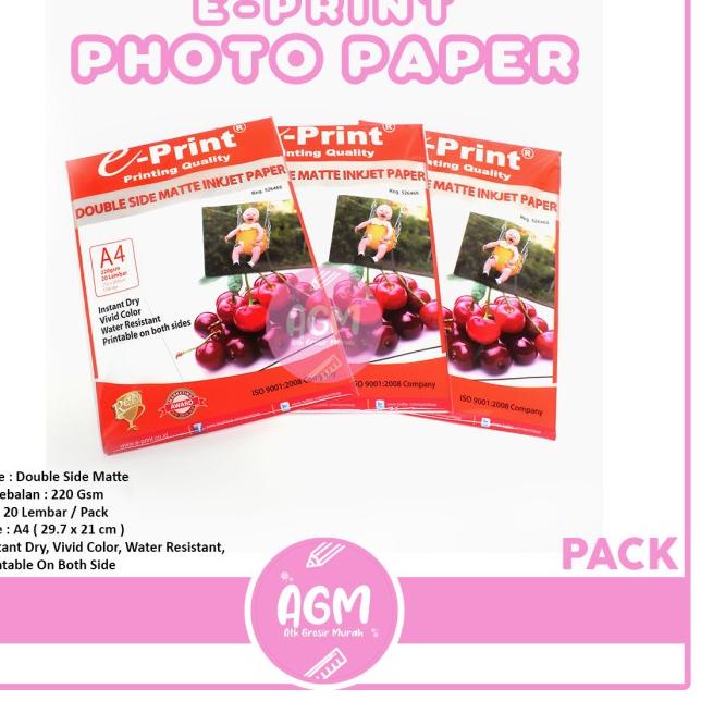 

✭ Eprint Photo Paper Double Side Matte Inkjet Paper A4 220gsm ✰