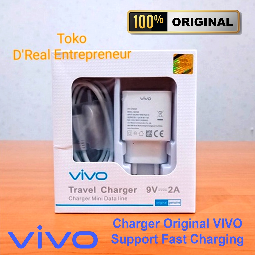 Charger Vivo Original Fast Charging 9V-2A Micro USB Vivo V5 V7 V9 V11 Y53 Y55 Y71 Y83