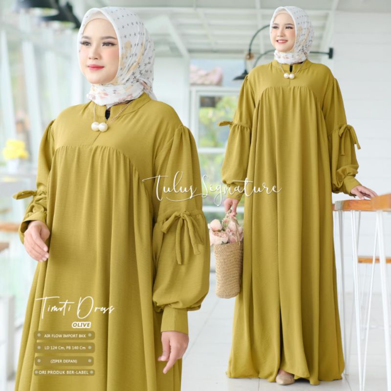 TIMOTI DRESS BY TULUS SIGNATURE / DRESS POLOS AIRFLOW MUSLIMAH // Gamis wanita jumbo airflow LD 124 busui