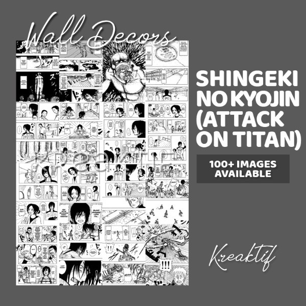(16PCS) Poster Anime Manga Wall Decor Panel Komik - One Piece Jujutsu Kaisen Black Clover Haikyuu Attack on Titan Demon Slayer Naruto Boruto Tokyo Revengers Shingeki no Kyojin Kimetsu no Yaiba (A6,A5,A4,A3)-Attack on Titan