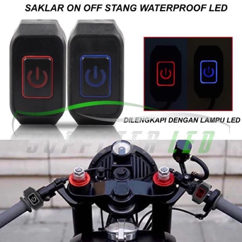Saklar ON OFF Stang LED Tombol ON OFF Motor Waterproof Universal