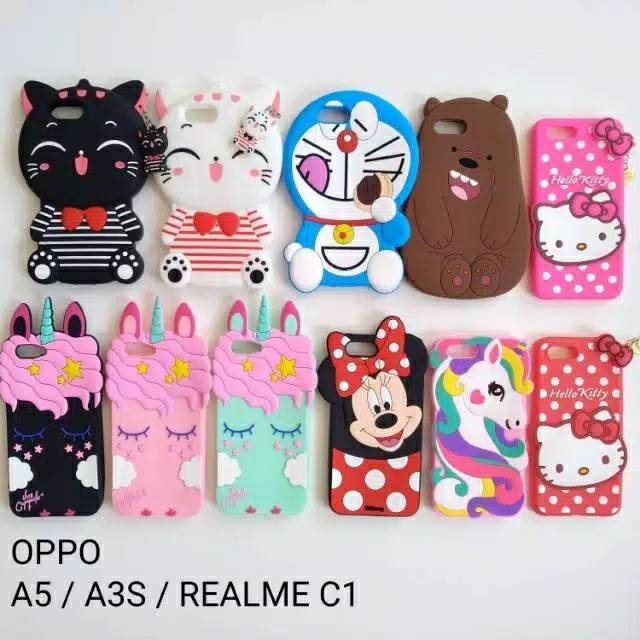 Case Boneka 3D - Oppo A5 2018/Oppo A3s/Realme c1