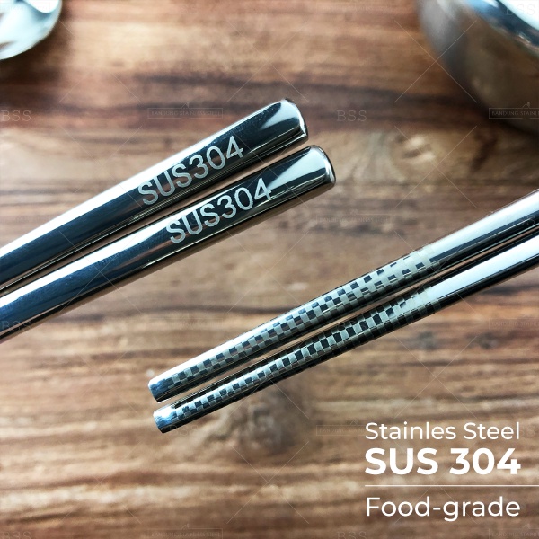 SUS 304 Sumpit Stainless chopsticks Murah Minimalis 5 Pasang