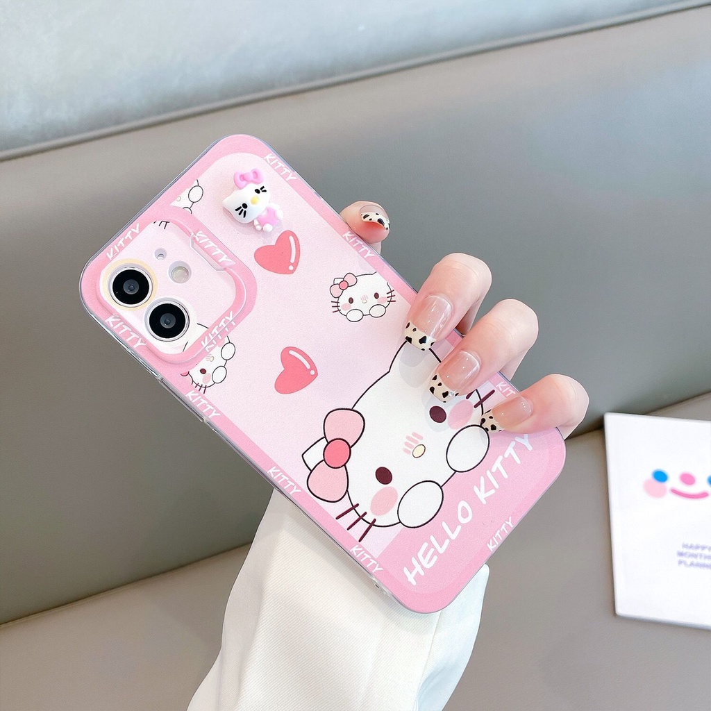 IPHONE Casing Ponsel Motif Print Gaya Kucing Full Warna Tepi Dalam Dua Kompatibel Dengan Iphone12 13 11 Pro Max X Xs Max Xr Sarung Silikon Lembut567