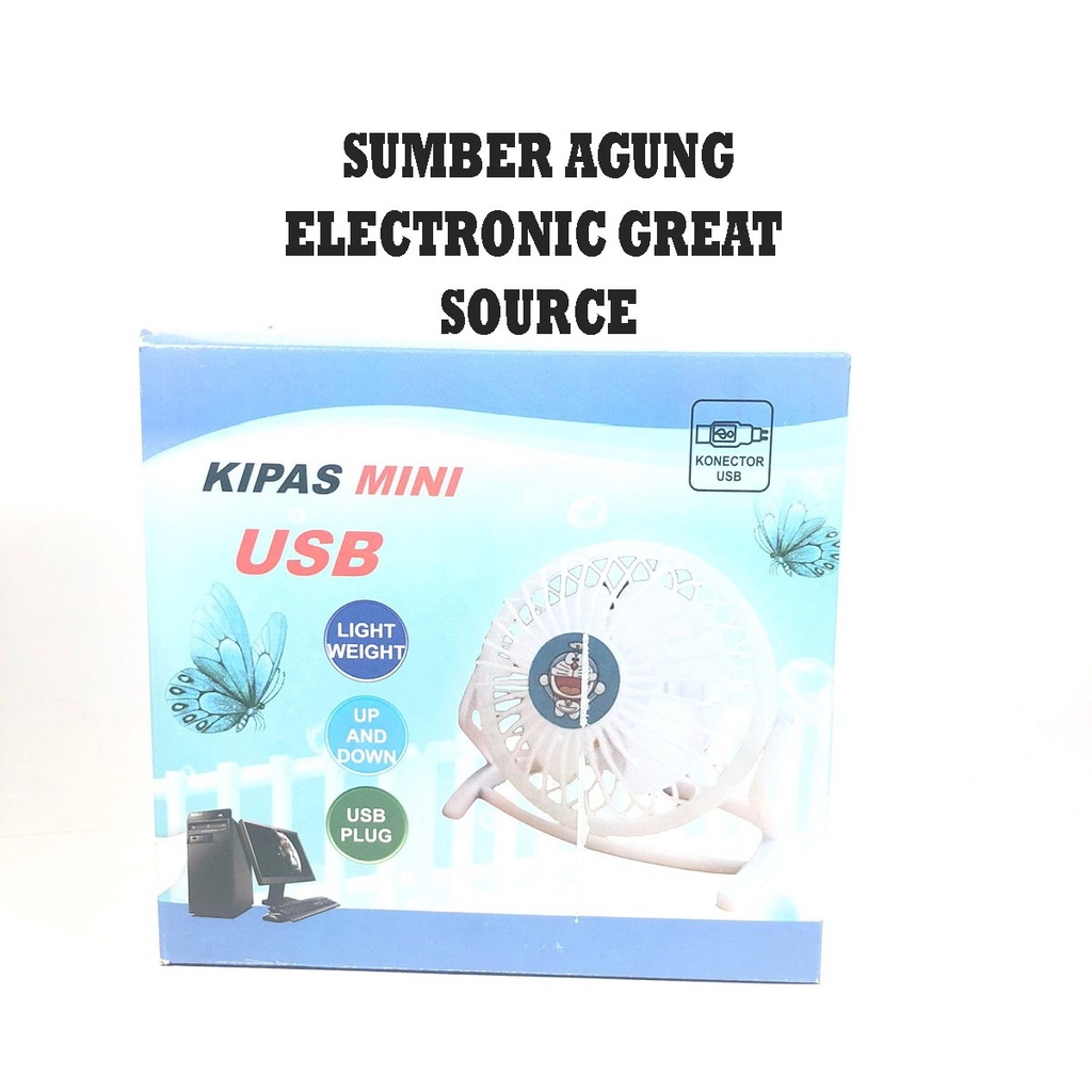 Kipas Mini USB Meja 5V 2.5W Desk Fan Kecil Emergency Bisa Diarahkan Naik Turun