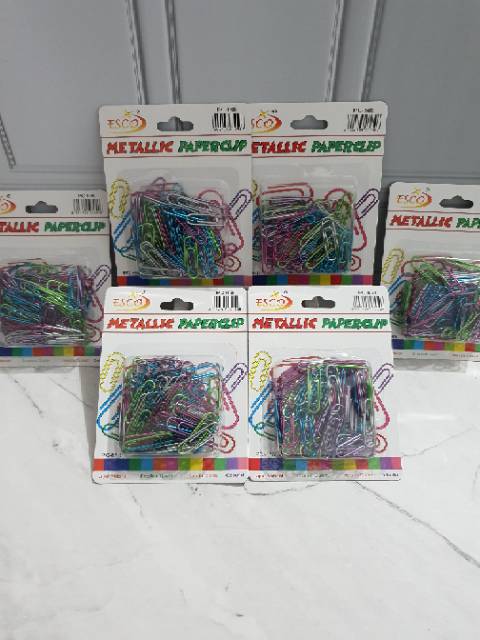 paper clip metalik/clip metalik/jepitan kertas/klip kertas/klip warna/paperclip/metallic-4