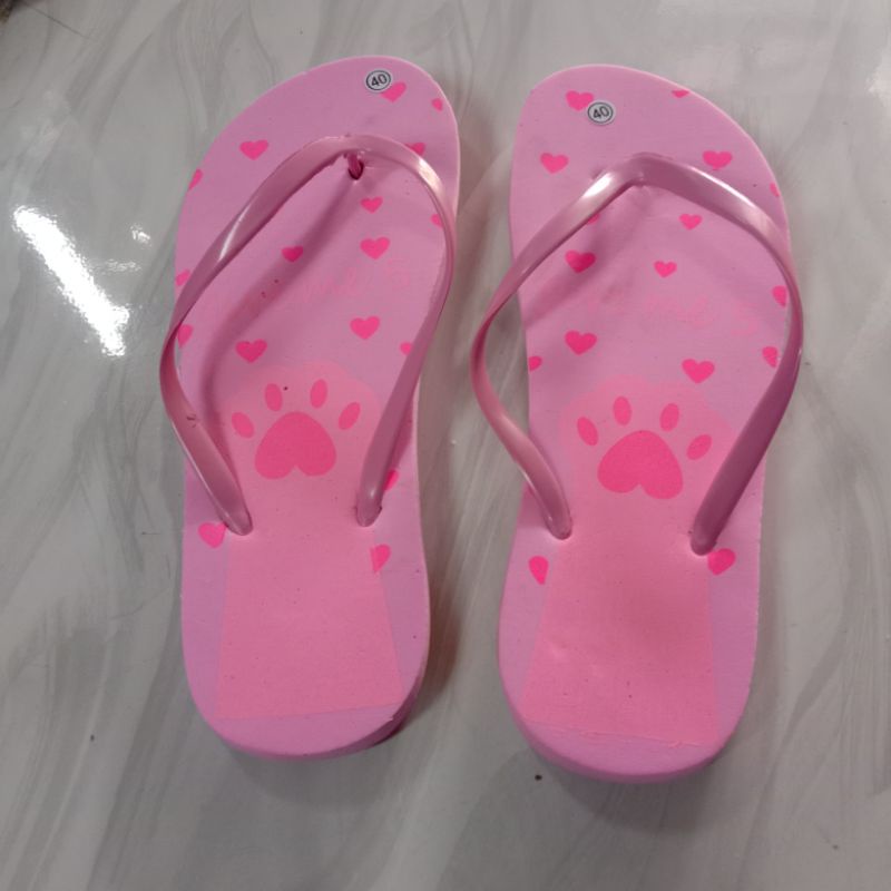 Sandal jepit spon PING, motif kaki kucing / gureme ,sandal murah,sandal cewe