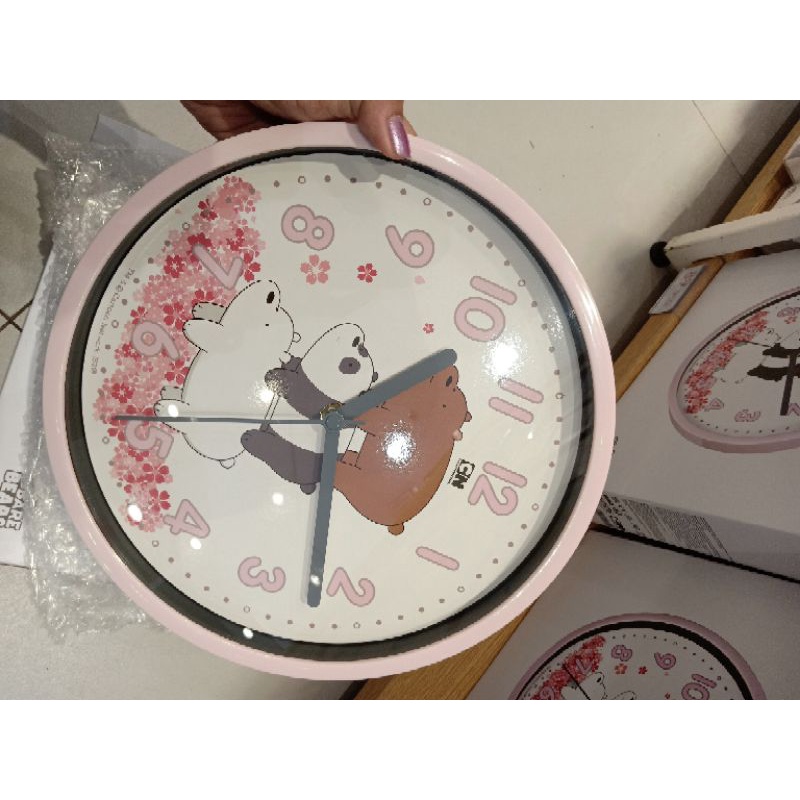 Miniso we bare bears wall clock jam dinding murah jam dinding lucu jam dinding panda jam dinding
