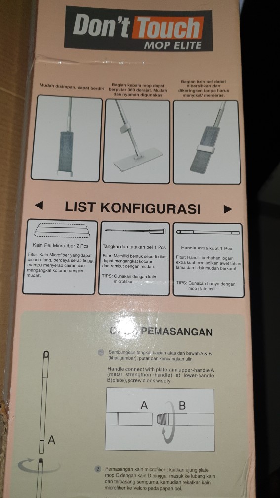 1kg Alat Pel Lantai 1 Gagang Sekaligus Sapu / Dont Touch Mop Elite Neo Haus Neohaus Lap Microfiber