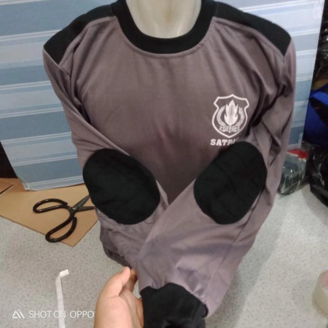 KAOS SATPAM COKLAT LENGAN PANJANG MURAH