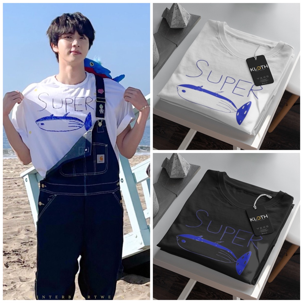 [NEW] Kaos BTS Seok Jin Super Tuna Cotton 24s Premium Bisa Upgrade Lengan Panjang