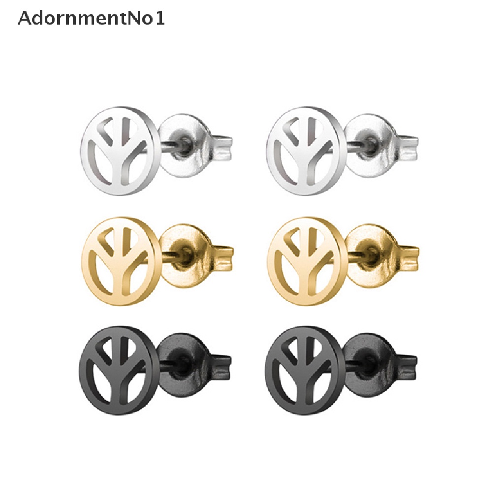 [AdornmentNo1] Simple Punk Peace Symbol Earrings Stainless steel Anti-war Jewelry for Women [new]