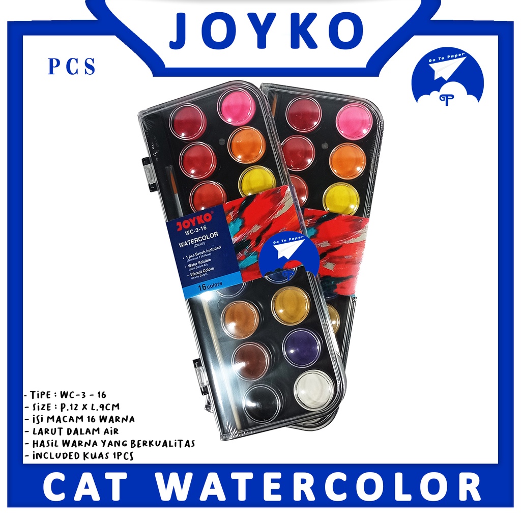 

JOYKO WATERCOLOR WC-3 16 WARNA [ SET ]