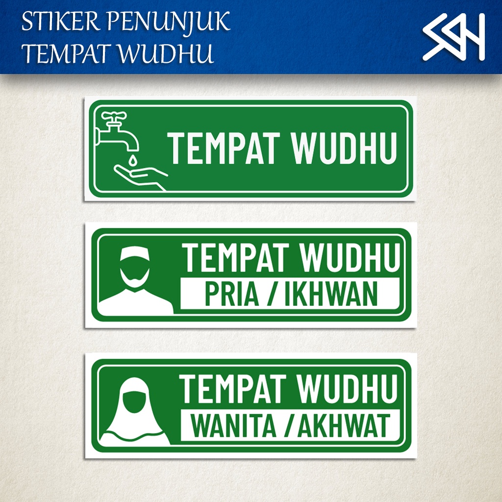 

Sticker ARAH | Stiker PENUNJUK TEMPAT WUDHU | 25 x 8 cm | Tahan Air