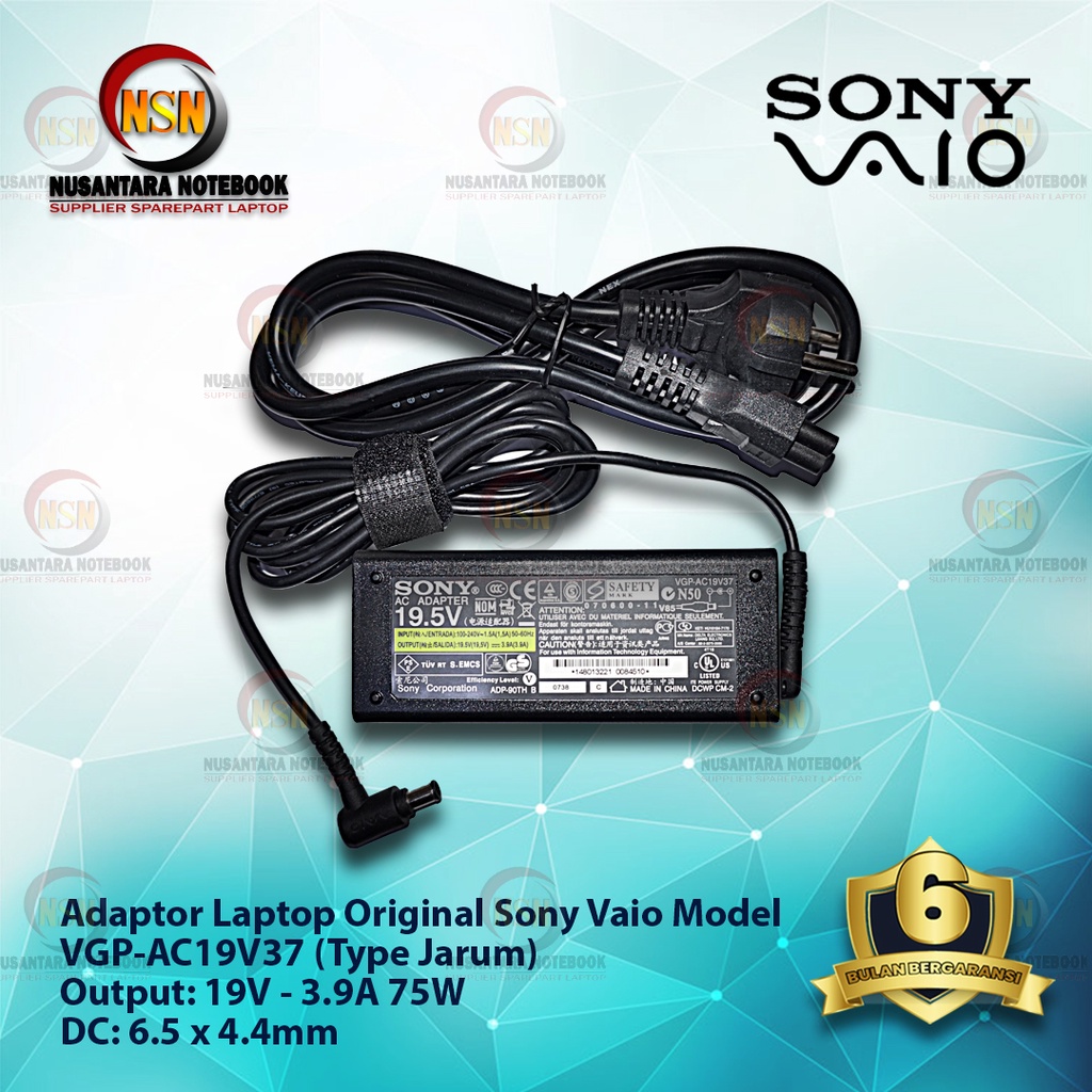 Adaptor Charger Original Laptop Sony Vaio 19.5V - 3.9A