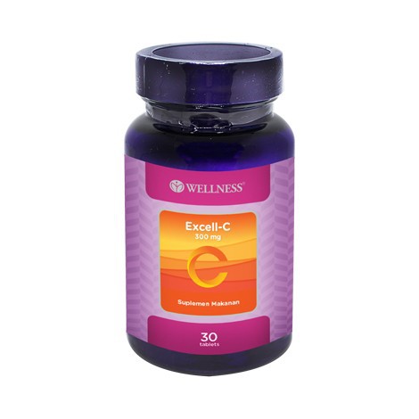 Wellness EXCELL C + BETA GLUCAN / QUERCETIN 30 Tabs Vitamin / Vit C 300 MG Betaglucan Immune Booster