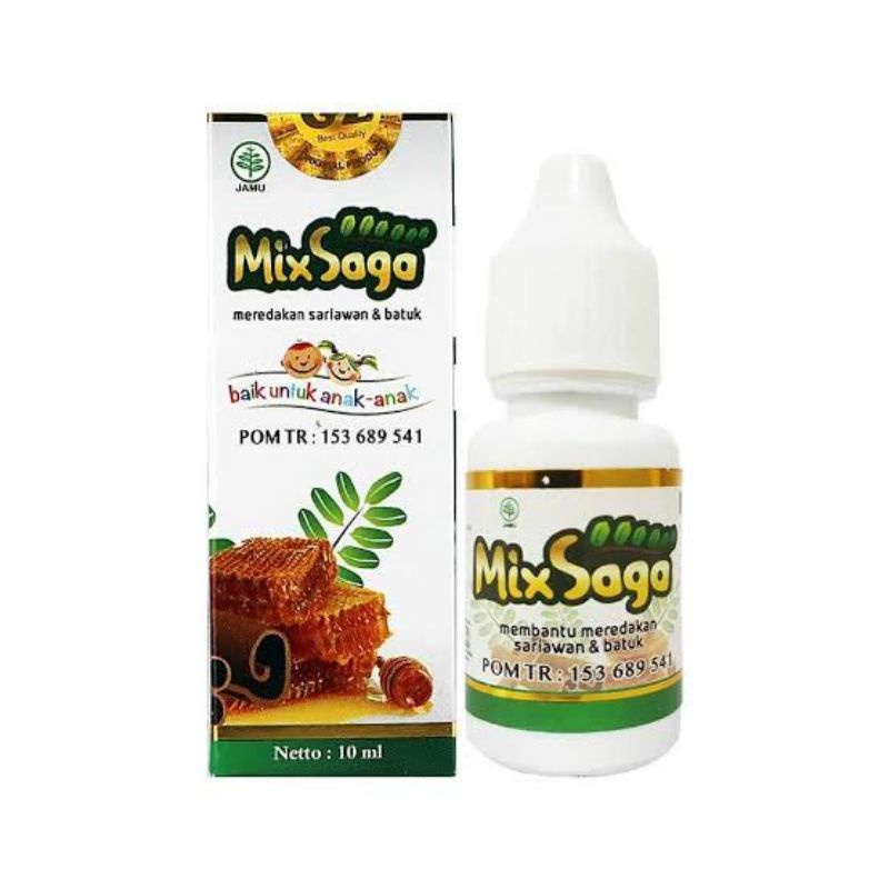 Herbal Tetes Mix Saga 10ml - Herbal Daun Saga - Obat Sariawan Batuk