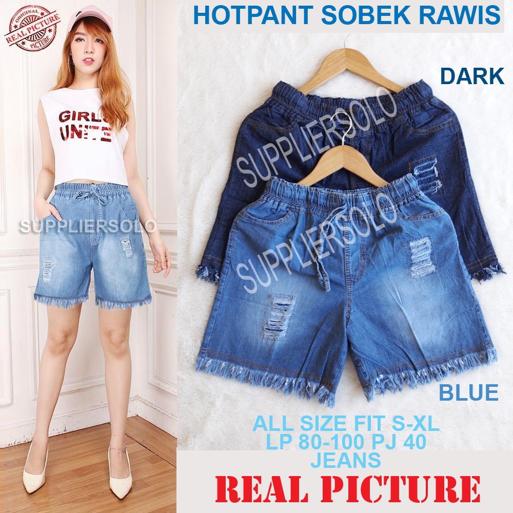 SERENA HOTPANTS JEANS RAWIS RUMBAY / SOBEK TIDAK TEMBUS