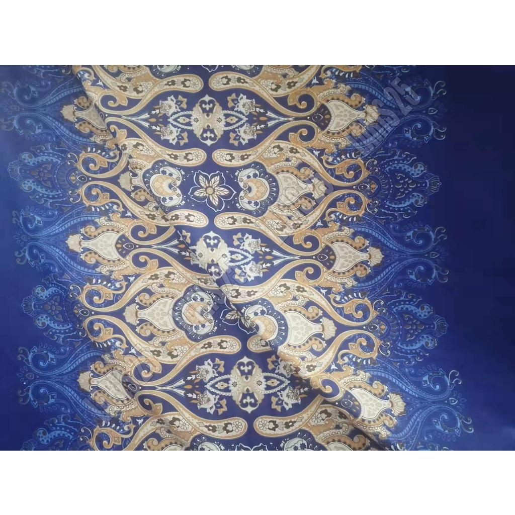 TERMURAH BAHAN KAIN MOTIF HESEN BIRU TERLARIS KATUN MIKROTEX UTK SPREI GORDEN BEDCOVER PER 0,5M DAN 1M