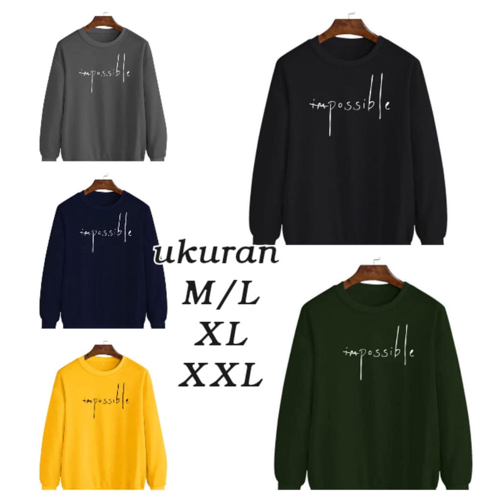 BIA COD /Baju Sweater Impossible /sweater terbaru / sweater terlaris / sweater pria terbaru-mukzhop