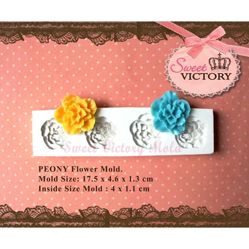 Cetakan Silikon Bunga Peony puding coklat jelly