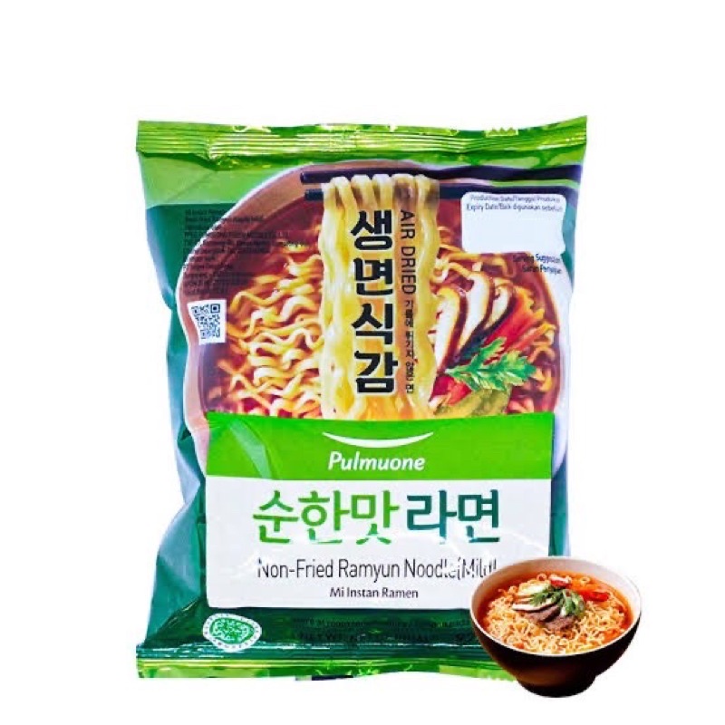 

Pulmuone Non-Fried Ramyun Noodle (Mild) - Mi Instan Ramen 97GR
