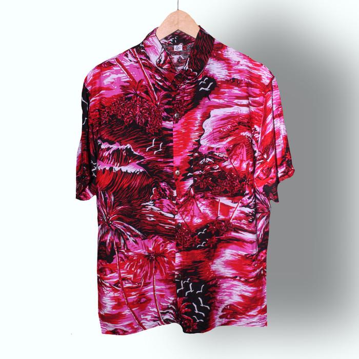 Man | Kemeja Pria Hawaii Motif Daun Bunga / Baju Pantai Surfing Tropical
