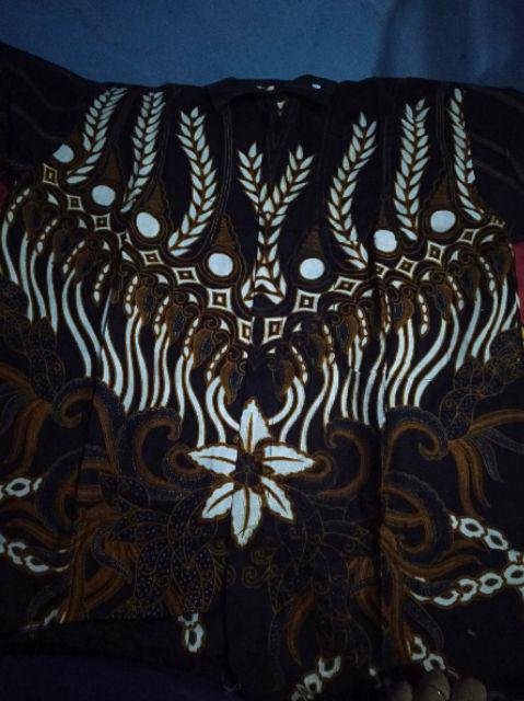 Asifa Batik Hrb026 Kenongo Kemeja Tosca Pendek Pekalongan Padi M L Xl Sogan Tulis Halus Kemeja Batik
