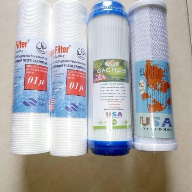 Isi Saringan Filter Air  Mesin RO / Set Filter RO 4 pcs