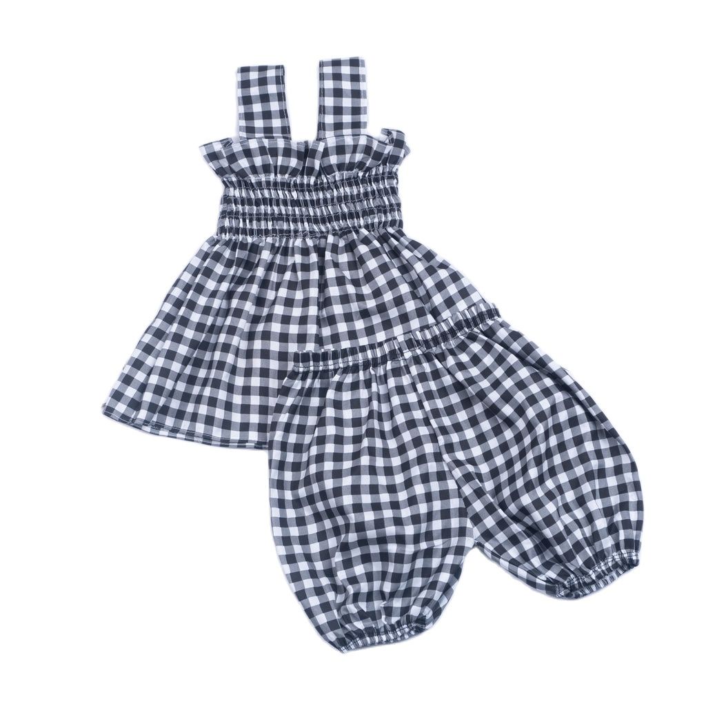 ZASKIYA - SETELAN ANAK AFINA ANAK PEREMPUAN / SETELAN TARTAN BABYDOLL BALITA 0-3 THN