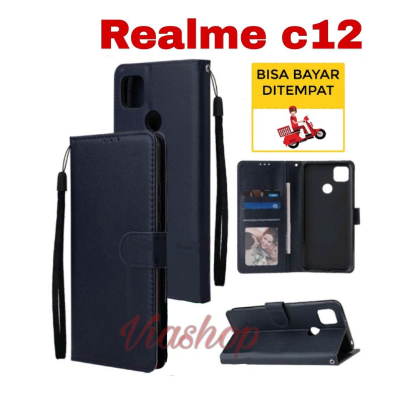 SARUNG DOMPET HP REALME C12 /CASE  FLIP COVER LEATHER FOR REALME C120