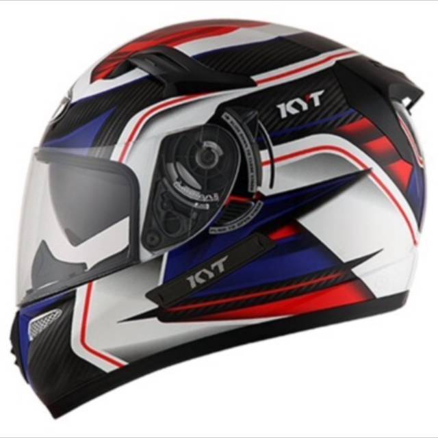 Helm KYT K2 Rider Seri Corak 2 Carbon Black Blue White