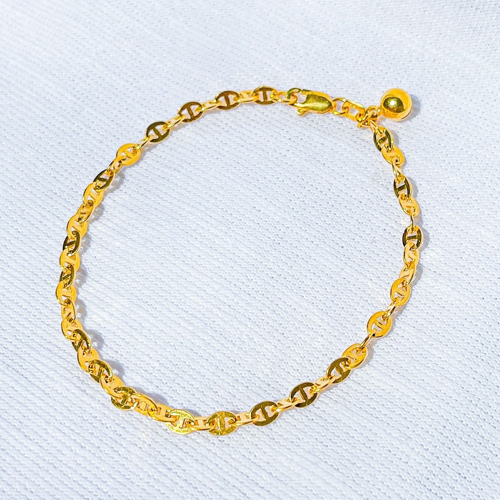 Gelang tangan kalung anak dan dewasa emas asli kadar 700 70 16k HWT filk casteli horseshoe gepeng branded polos tanpa permata rantai tali 2 gram panjang 17 cm mas kuning putih nex flix kasteli casteli