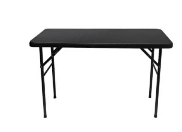 Krisbow Meja lipat taman kafe warung outdoor uk 122 x 60 x 74 cm. Hitam