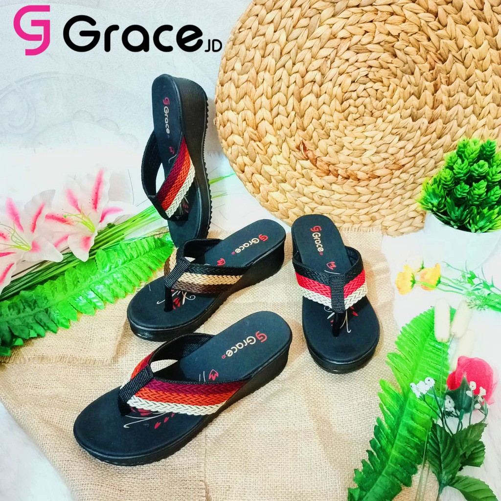 GRACE(RAJUT HAK NAGOYA)SANDAL cewek turki/sendal Hak wanita turkey Jepit/Sandal wedges japit Cewe