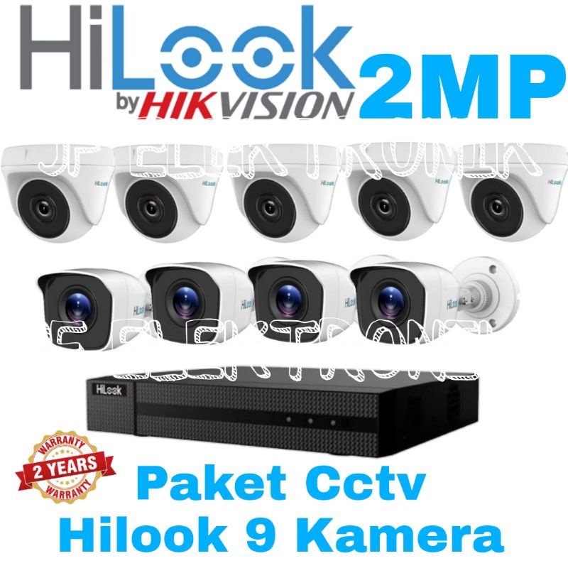 Paket cctv hilook 16 channel dengan 9 kamera hilook 2mp 1080P