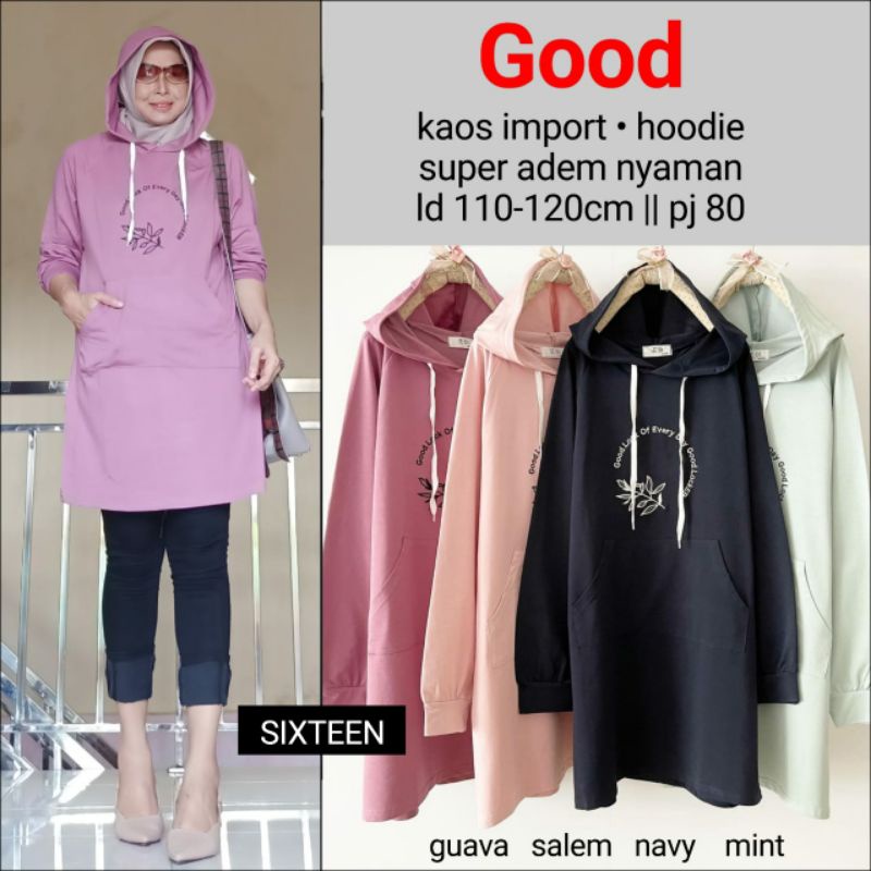 GOOD BLOUSE//ATASAN WANITA KAOS IMPORT HODIE LD JUMBO BY SIXTEEN